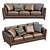 Sleek Volcanic Leather Sofa 3D model small image 3