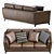 Sleek Volcanic Leather Sofa 3D model small image 4