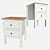 Ashin Bedside Table - 2 Drawer White/Wood 3D model small image 3