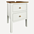 Ashin Bedside Table - 2 Drawer White/Wood 3D model small image 7
