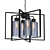 4light Black Gray Pendant Chandelier 3D model small image 1