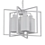 4light Black Gray Pendant Chandelier 3D model small image 2