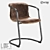Modern Leather and Metal Chair 3D model small image 1