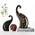 Enchanting Elephant Figurines: Exquisite Decor for Any Space 3D model small image 1