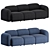 Sleek 3-Seater Swell Sofa 3D model small image 1