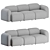 Sleek 3-Seater Swell Sofa 3D model small image 2