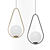 Sleek Modern Hoop Drop Pendant 3D model small image 1