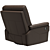 Imola Black Leather Reclining Swivel Armchair 3D model small image 2