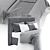 Seaspray Gray Boxspring Bed 3D model small image 7