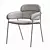 Elegant Velvet Metal Chair 3D model small image 4