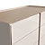 Praddy Havasu Chest: Modern Style, Marble Finish, Three Drawers 3D model small image 3