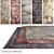 Luxury Wool and Silk Carpets (Set of 5) 3D model small image 1