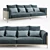 Elegant Vittoria Velvet Sofa 3D model small image 1