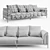 Elegant Vittoria Velvet Sofa 3D model small image 4