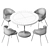 Elegant Kinley Dining Set 3D model small image 4