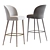 Elegant Wood and Chrome Barstool 3D model small image 2