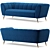 Luxurious Beaumont Velvet Sofa by Meridian Furniture 3D model small image 2