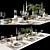 Elegant Dining Table Set 3D model small image 1