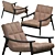 Luxury Fynn Leather Armchair 3D model small image 1