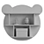 Cute Bear Wall Shelf 3D model small image 4