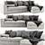 Meridiani Louis Small Modular Sofa: Versatile Design, Premium Comfort 3D model small image 1
