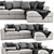 Meridiani Louis Small Modular Sofa: Versatile Design, Premium Comfort 3D model small image 3