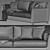 Elegant Meridiani Bisse Sofa 3D model small image 3