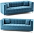 Elegant Mariel Velvet Sofa 3D model small image 4