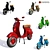 Vespa Classic: 5-Color Materials 3D model small image 5