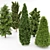 5 Evergreen Trees - Leyland Cypress, Slender Hinoki, Rocky Mountain - 4K Texture - 3D Models 3D model small image 3