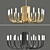 Elegant Rousseau Oval Chandelier 3D model small image 1