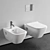 Modo Wall-Hung Toilet & Bidet 3D model small image 1