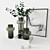 Elegant Glass Vase Set 3D model small image 4