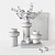 Elegant Glass Vase Set 3D model small image 5