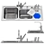 Dual Slot Kitchen Sink: Rigged and Render-Ready 3D model small image 2