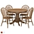 Modern Round Dining Table & Chairs Set 3D model small image 1