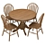 Modern Round Dining Table & Chairs Set 3D model small image 2