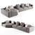 Luxury Soft Touch Sofa 3D model small image 4