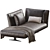 Elegant Evergreen Leather Chaise Lounge 3D model small image 2