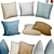 Velvet Lumbar Decorative Pillows 3D model small image 1