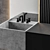 Sleek Black Bathroom Set 3D model small image 3