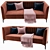 Luxury Velvet Metal Sofa 3D model small image 1