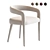 Lisette White Dining Chair - Stain & Spill-Resistant Fabric 3D model small image 1