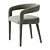 Lisette White Dining Chair - Stain & Spill-Resistant Fabric 3D model small image 2