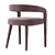 Lisette White Dining Chair - Stain & Spill-Resistant Fabric 3D model small image 4