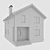 Geometric Cottage with Night Illumination 3D model small image 4