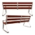 Alure Modern Aluminum and Wood Bench 3D model small image 3