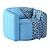 Fitz Velvet Swivel Chair 3D model small image 7