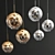 Elegant Glass and Metal Pendant Light 3D model small image 1