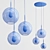 Elegant Glass and Metal Pendant Light 3D model small image 3